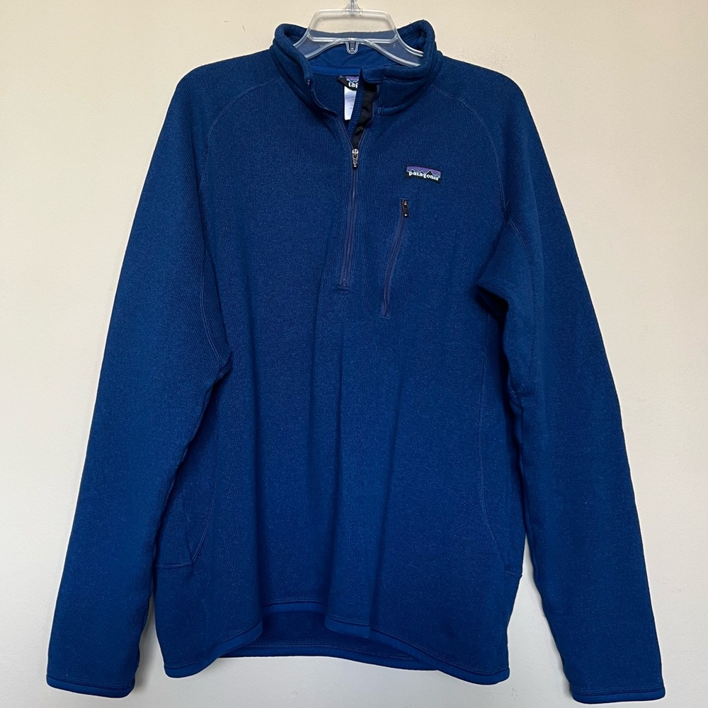 Patagonia Men Quarter Zip Better Sweater Fleece Pullover Jacket - Blue - Size XL